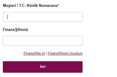 Finansbank giriş ekranı